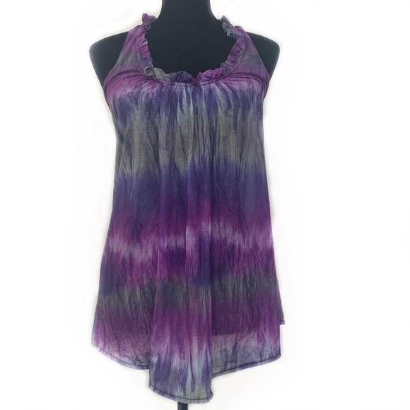 Piper & Sparrow purple tie dye sleeveless tunic - Picture 1 of 5